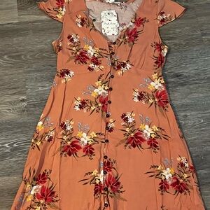 Floral dress buttoned